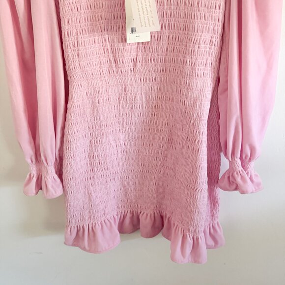 NWT LoveShackFancy Pink Smocked Dorset Dress S - Picture 4 of 8